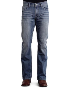 Stetson Rock Fit Frayed X Stitched Jeans -Fashion Store 010D66 S1 P2
