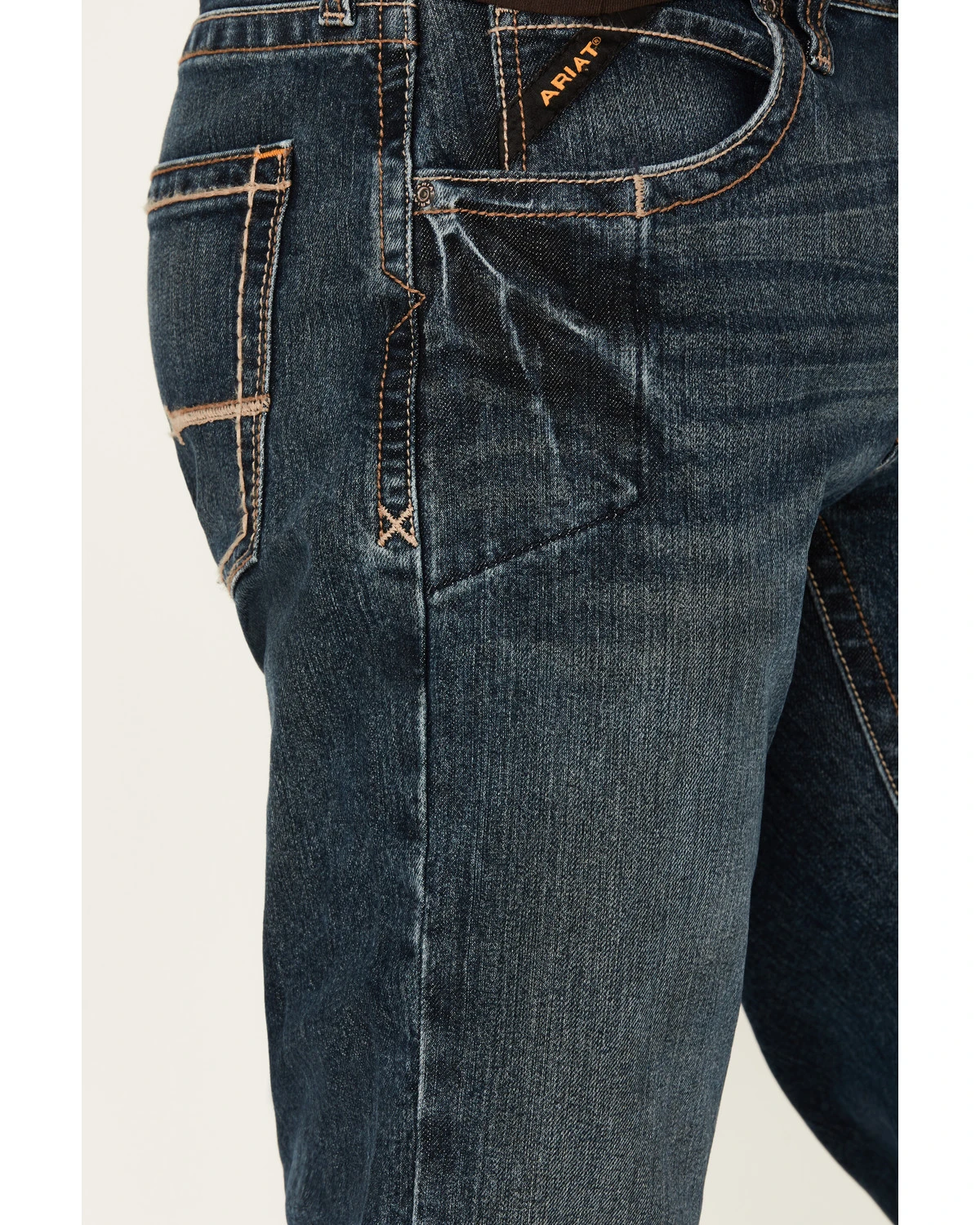 Ariat Men's Rebar M5 Durastretch Dark Wash Low Rise Straight Jeans 5 Ariat Men's Rebar M5 Durastretch Dark Wash Low Rise Straight Jeans - Image 3