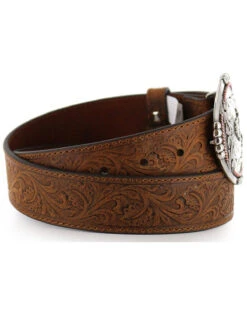 Cody James Men's Bronc Buckle Tooled Leather Belt -Fashion Store 1202H7 22 D1