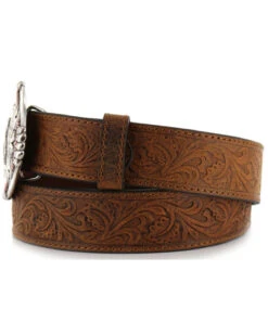 Cody James Men's Bronc Buckle Tooled Leather Belt -Fashion Store 1202H7 22 D3