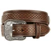 Ariat Men's Fabric Inlay Concho & Basketweave Leather Belt