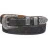 Lucchese Men's Black Full Quill Ostrich Leather Belt -Fashion Store 120V94 89 P1