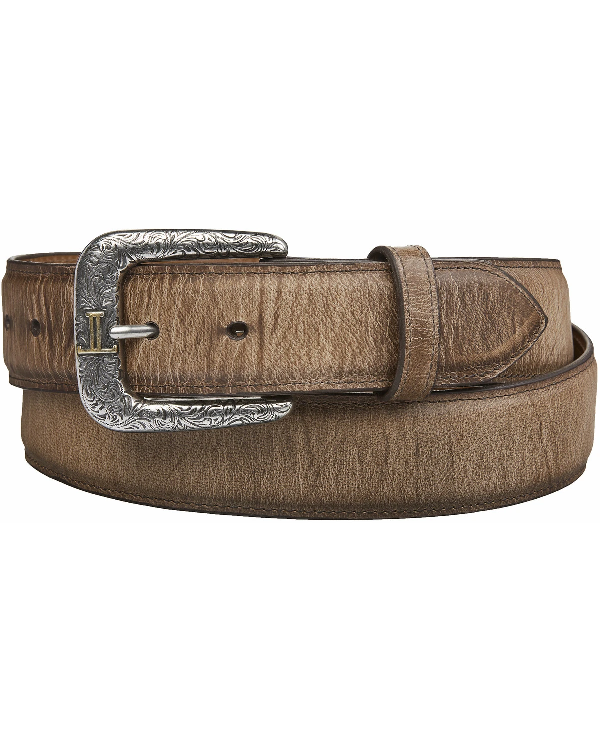 Lucchese Men's Tan Mad Dog Goat Leather Belt 3 Lucchese Men's Tan Mad Dog Goat Leather Belt