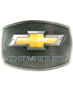 Western Express Men's Silver Chevy Gold Bow Tie Buckle