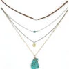 Prime Time Jewelry Women's 4-Piece Silver & Gold Turquoise Layered Necklace Set 1 Prime Time Jewelry Women's 4-Piece Silver & Gold Turquoise Layered Necklace Set -Fashion Store 2000322182 710 P1
