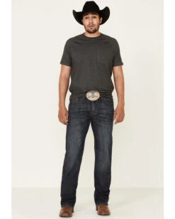 Rock & Roll Denim Men's Dark Vintage Double Barrel Stretch Relaxed Straight Jeans -Fashion Store 2000334315 400 P3