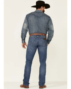 Wrangler Retro Premium Men's Harrick Dark Wash Stretch Slim Straight Jeans 9 Wrangler Retro Premium Men's Harrick Dark Wash Stretch Slim Straight Jeans -Fashion Store 2000342091 400 P4