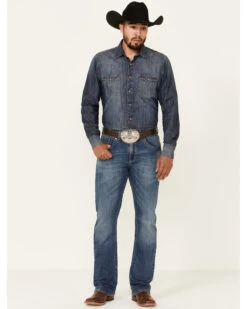 Rock 47 By Wrangler Men's Melody Medium Wash Stretch Slim Bootcut Jeans