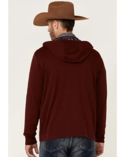 Hooey Men's Maroon Light Weight Logo Zip Hooded Jacket -Fashion Store 2000342376 640 P4