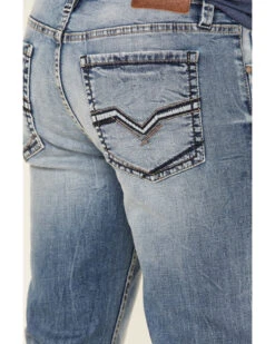 Moonshine Spirit Men's Grant Medium Wash Stretch Slim Straight Jeans -Fashion Store 2000342634 400 P3