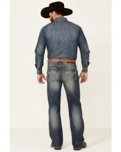 Rock & Roll Denim Men's Double Barrel Dark Vintage Wash Stretch Relaxed Straight Jeans -Fashion Store 2000345007 400 P2