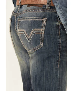 Rock & Roll Denim Men's Double Barrel Dark Vintage Wash Stretch Relaxed Straight Jeans -Fashion Store 2000345007 400 P4