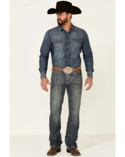 Rock & Roll Denim Men's Pistol Dark Vintage Wash Regular Straight Jeans -Fashion Store 2000345012 400 P3