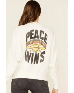 Wrangler Modern Women's Peace Wins Graphic Pullover Sweatshirt -Fashion Store 2000348105 100 P4