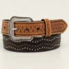 M & F Western Men's Studded Leather Tooled Belt -Fashion Store 2000350045 200 P1