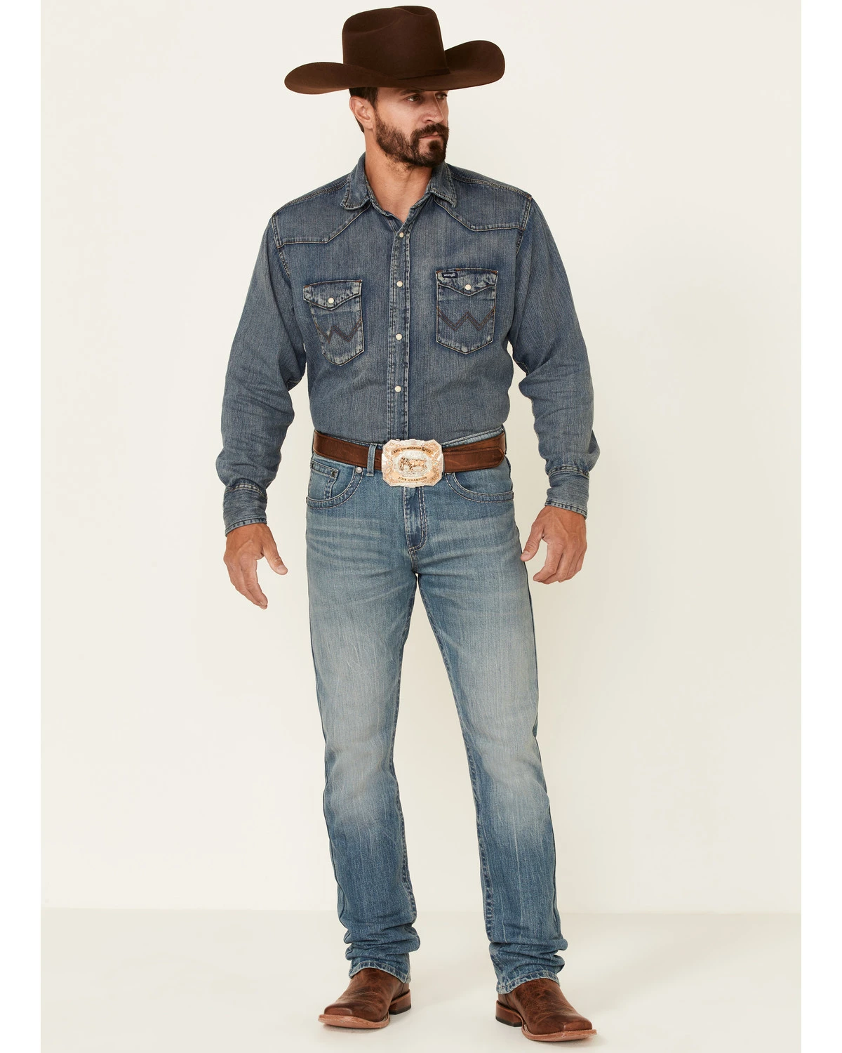 Rock 47 By Wrangler Men's Cochran Medium Wash Stretch Slim Straight Jeans 3 Rock 47 By Wrangler Men's Cochran Medium Wash Stretch Slim Straight Jeans