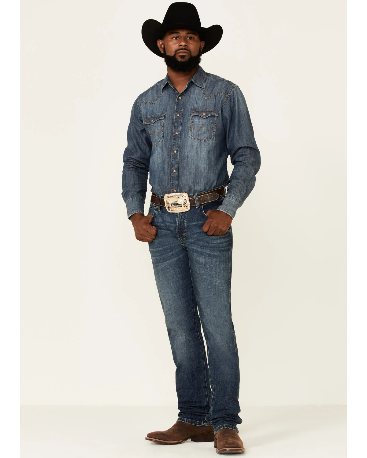 Wrangler Retro Men's Mauney Dark Wash Stretch Slim Straight Jeans - Long 3 Wrangler Retro Men's Mauney Dark Wash Stretch Slim Straight Jeans - Long