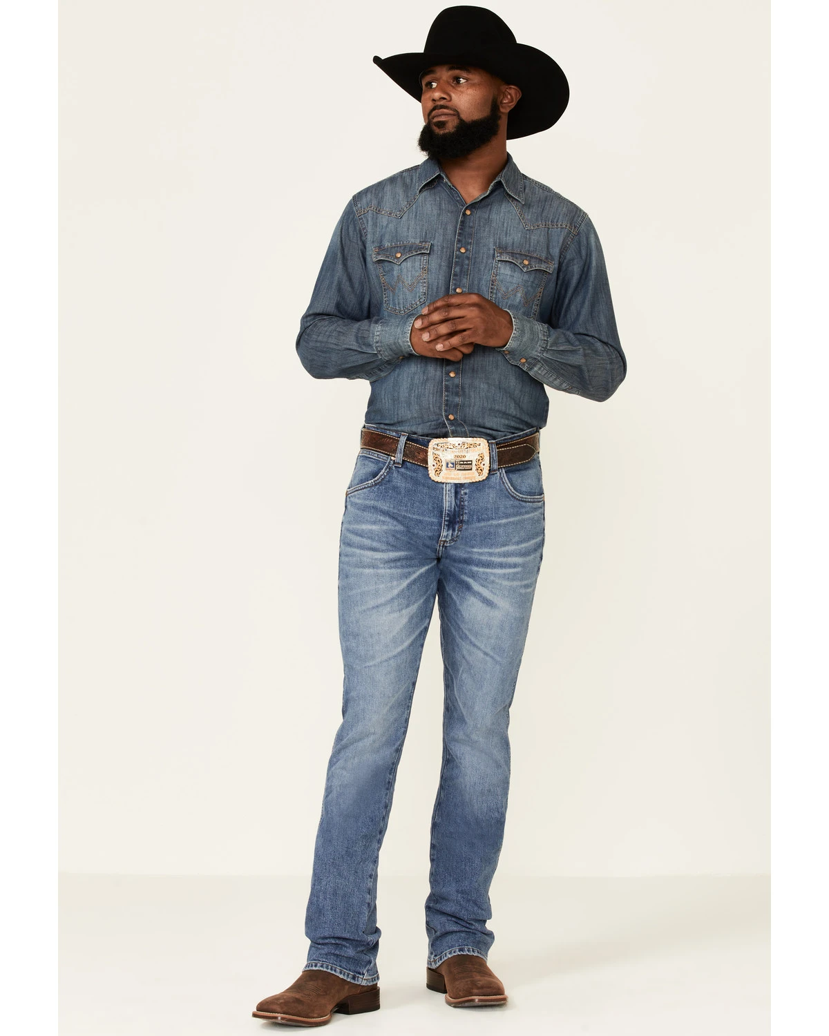 Wrangler Retro Green Men's Sienna Medium Wash Stretch Slim Bootcut Jeans 3 Wrangler Retro Green Men's Sienna Medium Wash Stretch Slim Bootcut Jeans