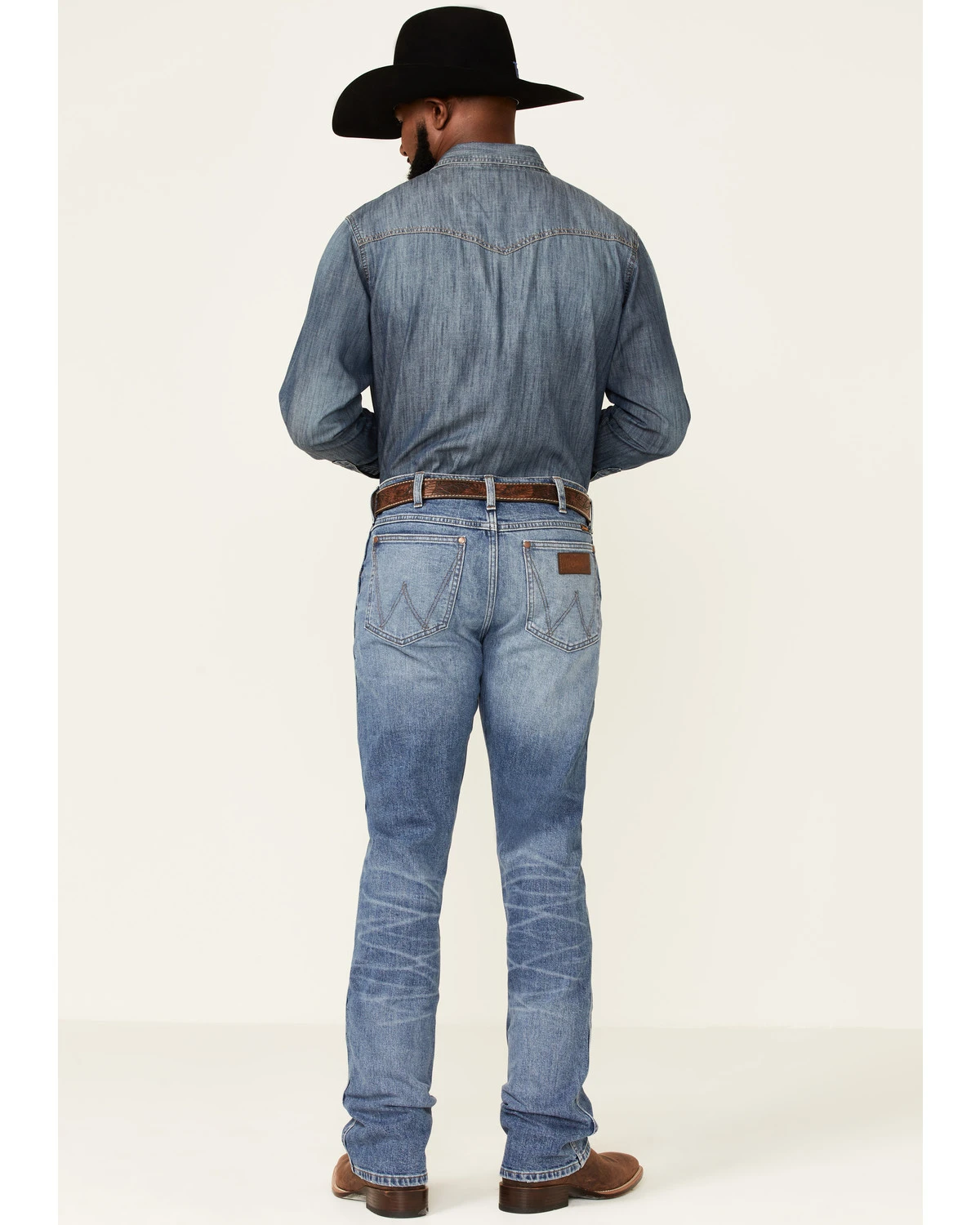 Wrangler Retro Green Men's Sienna Medium Wash Stretch Slim Bootcut Jeans 6 Wrangler Retro Green Men's Sienna Medium Wash Stretch Slim Bootcut Jeans - Image 4