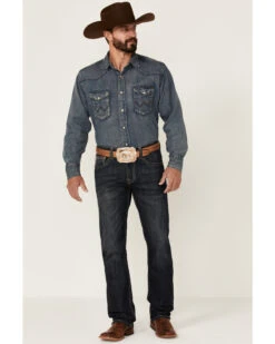 Rock & Roll Denim Men's Vintage Dark Revolver Stretch Slim Straight Jeans -Fashion Store 2000351108 400 P3