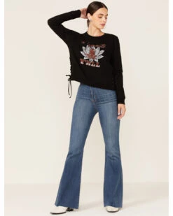 Shyanne Women's Namaste Yall Side Lacing Long Sleeve Graphic Sweatshirt -Fashion Store 2000351336 001 P4