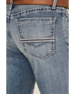 Cinch Men's Ian Medium Stonewash Performance Stretch Slim Bootcut Jeans -Fashion Store 2000355871 402 P4