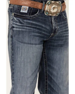 Cinch Men's White Label Medium Stonewash Performance Stretch Relaxed Straight Jeans -Fashion Store 2000355910 402 P2