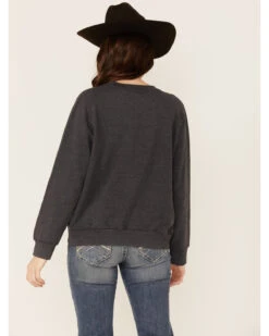 Paramount Network's Yellowstone Women's Charcoal Mineral Wash Steerhead Graphic Raglan Sweatshirt -Fashion Store 2000356682 022 P3