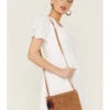 Prime Time Jewelry Women's Suede Leather Tan Crossbody -Fashion Store 2000357082 280 P1