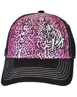 Cowgirl Hardware Girls' Leopard Print Bell Horse Solid-Back Ball Cap