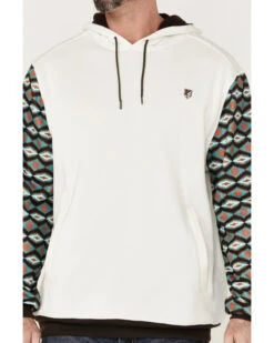 RANK 45 Men's Rustler Southwestern Color-Block Sleeve Hooded Sweatshirt -Fashion Store 2000359488 900 P4