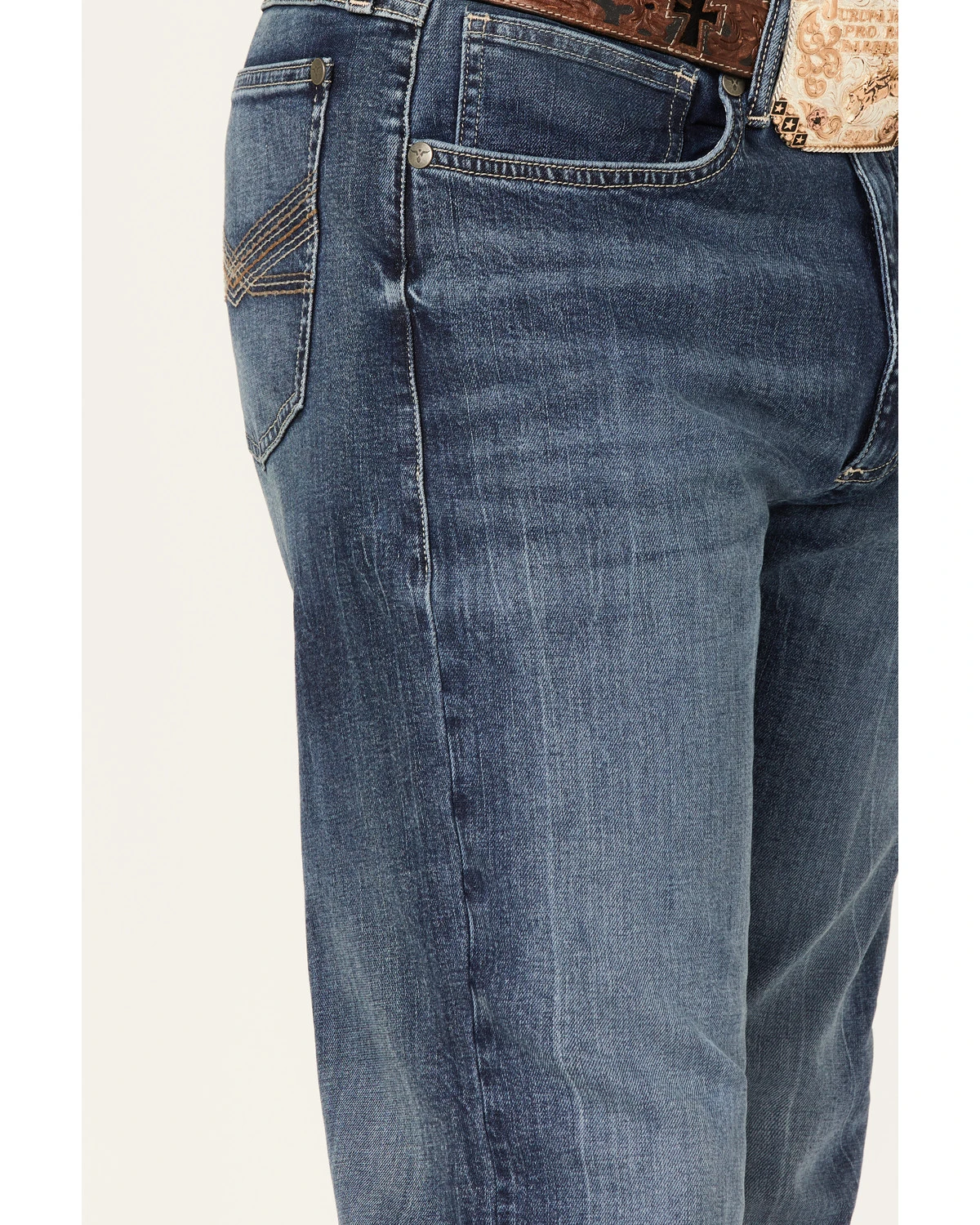 Wrangler 20X Men's Hanford Medium Wash Stretch Extreme Relaxed Straight Jeans 4 Wrangler 20X Men's Hanford Medium Wash Stretch Extreme Relaxed Straight Jeans - Image 2