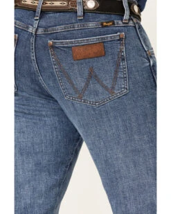 Wrangler Retro Green Men's Brierley Light Medium Wash Stretch Slim Straight Jeans -Fashion Store 2000359722 413 P4