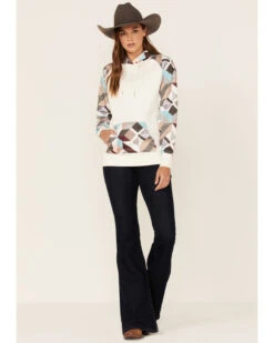 Hooey Women's Modern Colorblock Geo Print Pullover Hooded Sweater -Fashion Store 2000360944 110 P4