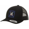 Hurley Men's Black On Black Utah Embroidered Logo Mesh-Back Trucker Hat -Fashion Store 2000362191 001 P1