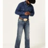 Cinch Men's Grant Medium Stonewash Broken Twill Performance Stretch Relaxed Bootcut Jeans -Fashion Store 2000362748 402 P1