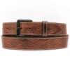 Heritage Leathers Men's Brown Southwestern Stitched Western Belt