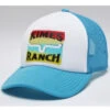 Kimes Ranch Men's Turquoise & White Block Party Logo Mesh-Back Trucker Cap -Fashion Store 2000364688 440 P1