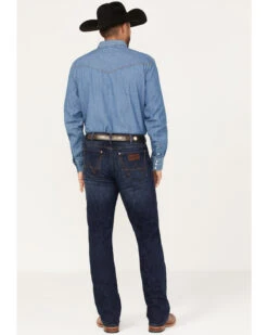Wrangler Retro Men's Merriam Dark Wash Stretch Slim Bootcut Jeans -Fashion Store 2000365062 416 P4