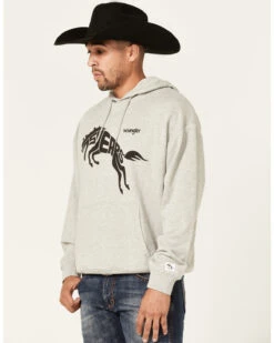 Wrangler Men's 75 Years Heather Gray Horse Graphic Hooded Sweatshirt 7 Wrangler Men's 75 Years Heather Gray Horse Graphic Hooded Sweatshirt -Fashion Store 2000366795 070 P2