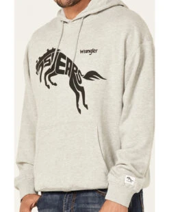 Wrangler Men's 75 Years Heather Gray Horse Graphic Hooded Sweatshirt 8 Wrangler Men's 75 Years Heather Gray Horse Graphic Hooded Sweatshirt -Fashion Store 2000366795 070 P3