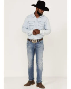 Rock & Roll Denim Men's Rifle Light Wash Reflex Stretch Skinny Jeans -Fashion Store 2000367644 204 P3