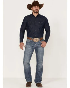 Rock & Roll Denim Men's Double Barrel Medium Wash Relaxed Straight Jeans -Fashion Store 2000368870 414 P3