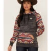 Hooey Women's Southwestern Contrast Print Summit Hoodie -Fashion Store 2000369085 022 P1