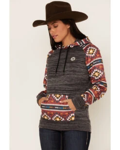 Hooey Women's Southwestern Contrast Print Summit Hoodie -Fashion Store 2000369085 022 P2