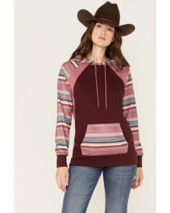 Hooey Women's Serape Stripe Contrast Print Savannah Hoodie