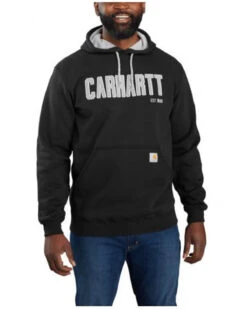 Carhartt Men's Loose Fit Midweight Felt Logo Graphic Hooded Sweatshirt