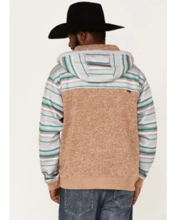 Hooey Men's Jimmy Multi-Colored Stripe 1/4 Button Hooded Pullover Sweatshirt -Fashion Store 2000370561 280 P4