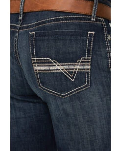 Cinch Men's Grant Dark Stonewash Relaxed Bootcut Stretch Performance Jeans -Fashion Store 2000373482 402 P4