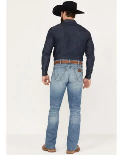 Wrangler Retro Men's 77MWP Medium Wash Slim Boot Stretch Denim Jeans -Fashion Store 2000374572 413 P3